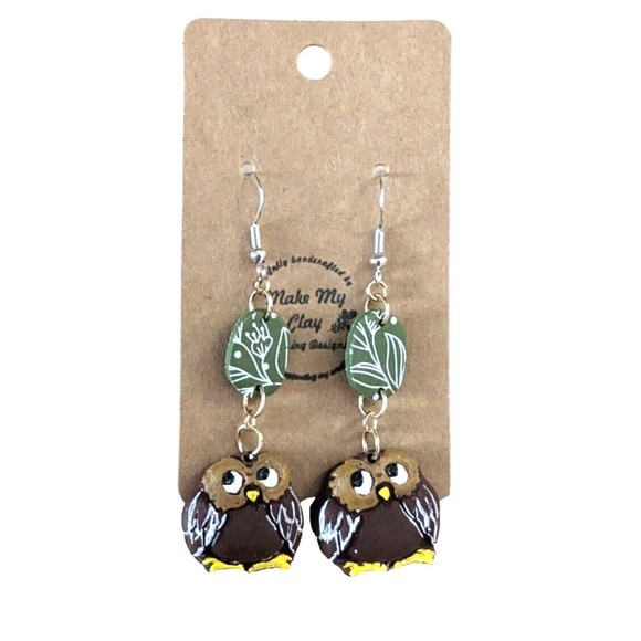 New Clay Owl Earrings Very Pretty Owls. - Picture 1 of 3